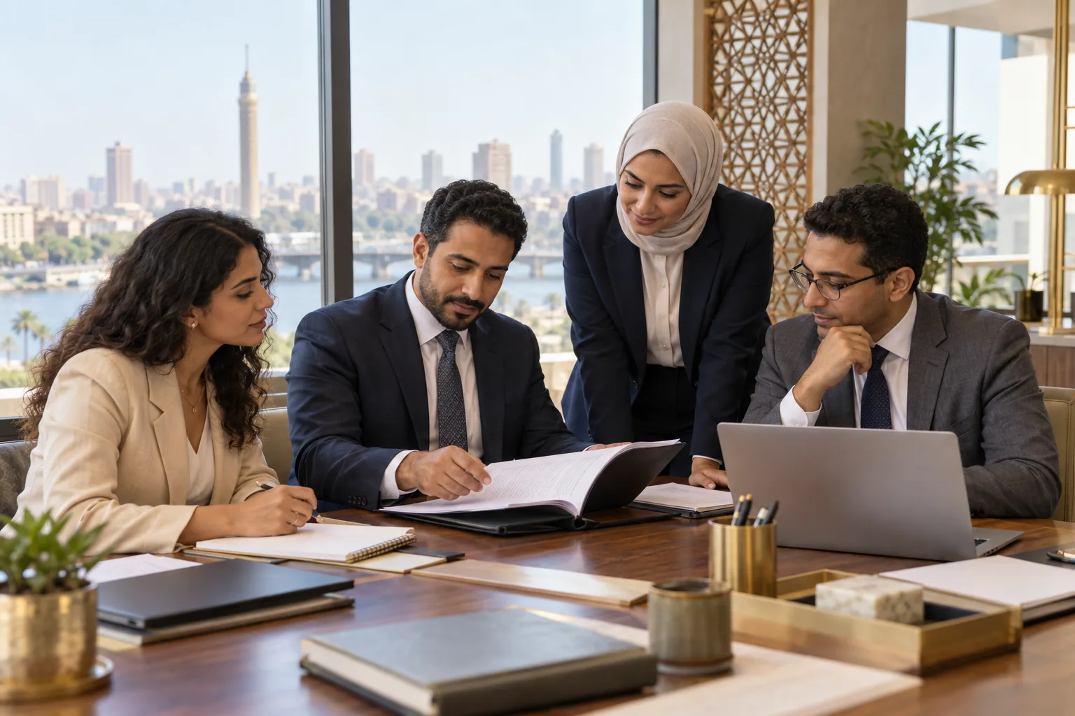إدارة موارد بشرية مصرية تراجع سياسات العمل مع مستشار قانوني
